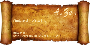 Ambach Zsolt névjegykártya
